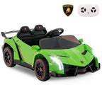 Lamborghini Licensed Kids Ride On 4WD Sports Car, 12V Battery Electric Vehicle Toy with Remote Control, 3 Speeds, Hydraulic Doors