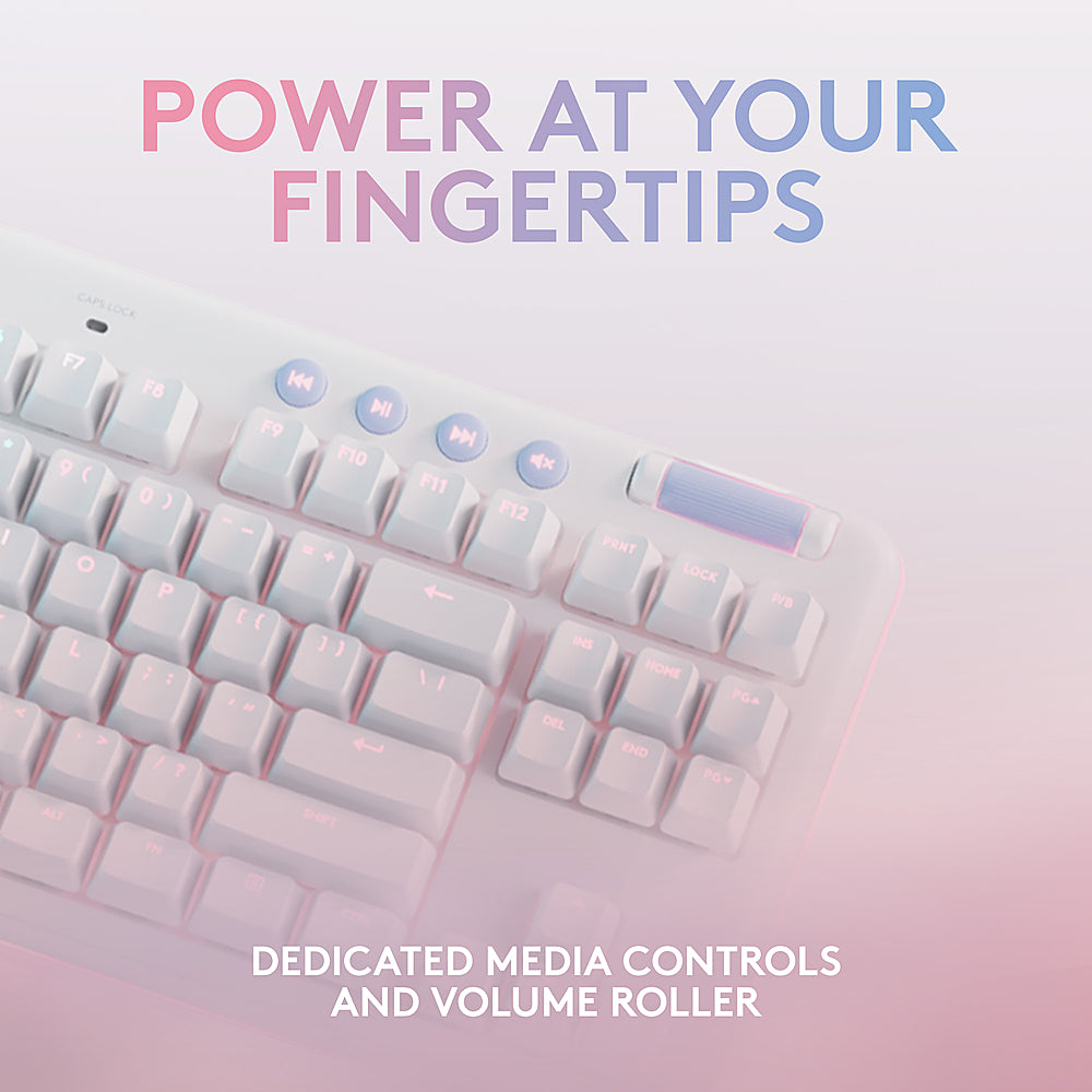 Logitech - G713 Aurora Collection TKL Wired Mechanical Linear Switch Gaming Keyboard for PC/Mac with Palm Rest Included - White Mist