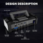 AVAPOW 6000A Car Jump Starter, Dual USB Quick Charge, LED Light, 12V for Gas & Diesel Engines