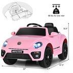 Licensed Volkswagen Beetle Ride-on Car 12V Battery Powered Vehicle Kids Riding Toy Car with Remote