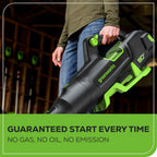 Greenworks 80V (700 CFM / 170 MPH) Brushless Cordless Leaf Blower  Commercial-Grade Power  40-Min Rapid Charger for Wet Leaves  Heavy Debris  Gravel and Driveway Snow  Includes 2.5Ah Battery & Charger