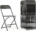 Flash Furniture Hercules Set of 10 Indoor/Outdoor Heavy-Duty Plastic Folding Chairs, Foldable Commercial Stacking Chairs with 650-lb. Static Weight Capacity, Black