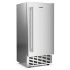 80 lbs/Day Under Counter Nugget Ice Maker, 15" Built-in Freestanding Ice Machine with Self-Cleaning, LCD Panel & 24H Timer for Home & Commercial Use