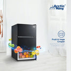 Arctic King 3.2 Cu ft Two Door Mini Fridge with Freezer, Stainless Steel, E-Star