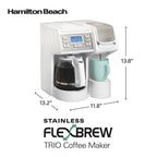 Hamilton Beach FlexBrew Trio 2-Way Coffee Maker, Compatible with K-Cup Pods or Grounds, Combo, Single Serve & Full 12c Pot, Black - Fast Brewing (49902)