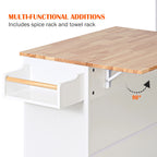 SogesHome Kitchen Island with Hidden Cabinets, Sliding Drawers,and Adjustable Shelves
