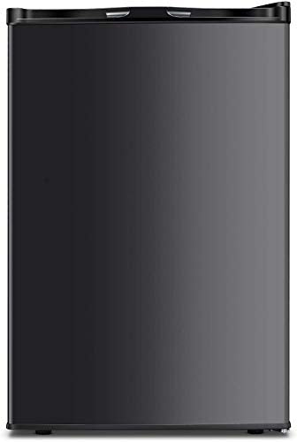 Antarctic Star Compact Chest Upright Freezer Single Door Reversible Stainless Steel Door, Compact Adjustable Removable Shelves for Home Office, 1.1 cu.Black