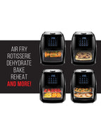 CHEFMAN Multifunctional Digital Air Fryer+ Rotisserie, Dehydrator, Convection Oven, 17 Touch Screen Presets Fry, Roast, Dehydrate, Bake, XL 10L Family Size, Auto Shutoff, Large Easy-View Window, Black
