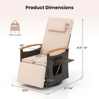 Outdoor Rattan 360�� Swivel Recliner Chair, Patio Wicker Chaise Lounge Chair with Adjustable Backrest & Footrest, Flip Side Table & Cushions
