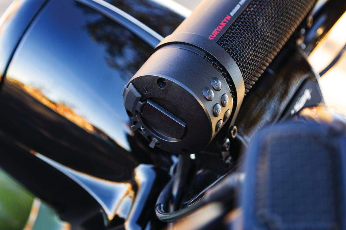 Kuryakyn Road Thunder 300W Motorcycle Sound Bar, Bluetooth & USB, Handlebar Mount, IP66 Waterproof, Satin Black
