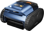 Cordless Robotic Pool Vacuum  Pool Cleaner with Track Drive & Sonar Navigation  180W Brushless Motor  Wall & Waterline Climbing  150-Min Runtime  for Inground Above-Ground 2150 Sq. Ft. (Dark Blue)
