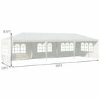 10 x 30 FT Outdoor Gazebo Canopy Tent Party Wedding Event Tent with 5 Removable Sidewalls
