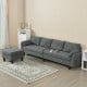 Reversible Sectional Sofa Couch L-Shaped Sofa Couch with Ottoman