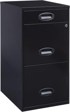 Realspace? SOHO 18"D 3-Drawer Organizer Vertical File Cabinet, Black