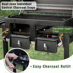 34-inch BBQ Charcoal Grill Outdoor Portable Barbecue Grill
