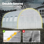 KING BIRD Premium 20x10x6.6FT Greenhouse for Outdoors  Large Walk-in Upgraded Galvanized Metal Frame  Mesh Door Screen Window Improved Zipper Tunnel Hoop for Garden Plant Winter  2 Stiffeners  White