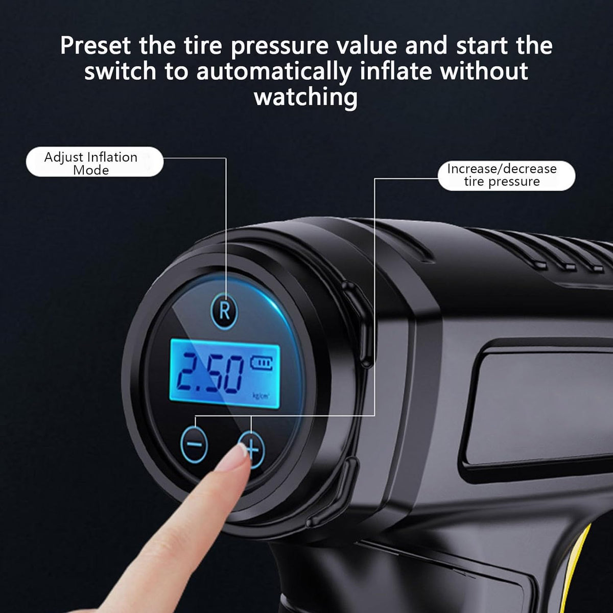 Car Tire Inflator 150PSI Portable 𝖠𝗂𝗋 Compressor 12V 𝖠𝗂𝗋 Compressor With Intelligent Digital Display & LED Light, Car Accessories For Car, Tire, Balloons