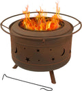 Sunnydaze 30-Inch Cosmic Smokeless Wood-Burning Fire Pit with Cover and Poker - Steel Outdoor Smokeless Fire Pit for the Backyard
