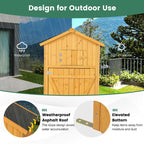 71" Tall Waterproof Wooden Outdoor Shed Garden Tool Storage Cabinet with Lockable Doors & Foldable Table