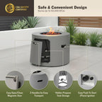 32 Inch Round Propane Fire Pit Table �C 50,000 BTU Outdoor Gas Fire Table for Patio, Deck, Backyard, CSA Certified, Alloy Steel with Waterproof Cover, Lava Rocks & Lid, Gray