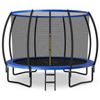 8/10/12FT ASTM Approved Outdoor Large Recreational Trampoline with Ladder & Enclosure Net Safety Pad