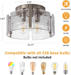 Modern Semi Flush Mount Ceiling Light Fixture, Nickel Hallway Light Fixtures Ceiling Mount, Dimmable Foyer Kitchen Lighting Fixtures Ceiling Lights for Bedroom Bathroom Dining Room Laundry Room