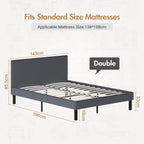 Bed Frame Double Size Mattress Base Upholstered