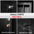 WORKPRO Metal Garage Storage Cabinet with Locking Doors and Adjustable Shelves,71 inches Tall Storage Cabinet for Tools, Office, Home, Shops (Black), Solid Packed