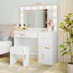 Dressing Table Stool Set 12 LED Bulbs