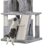 Hey-brother 41.34 inches Cat Tree with Scratching Board, 2 Luxury Condos, Cat Tower