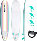 Wavestorm 8ft Classic Surfboard // Foam Wax Free Soft Top Longboard for Adults and Kids of All Levels of Surfing