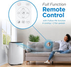 BLACK+DECKER 10,000 BTU Portable Air Conditioner for Rooms up to 450 Sq. Ft. with Remote – White