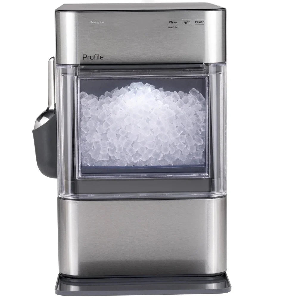GE Profile Opal 2.0 Ultra Nugget Ice Maker with Scale Inhibiting Filter,Scoop Included,38 lbs in 24 Hours,Pellet Ice Machine with WiFi & Smart Connected,Stainless Steel