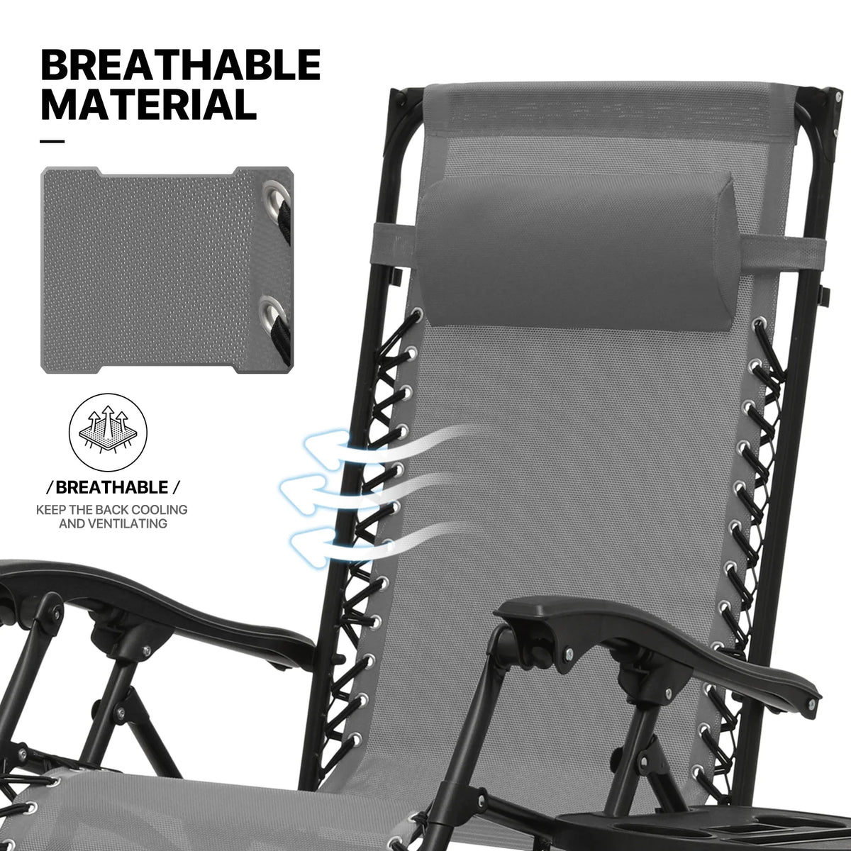 MoNiBloom Zero Gravity Chairs Set of 2, Folding Outdoor Patio Beach Recliner with Canopy Shade & Headrest, Black