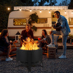 Garvee 26 in Smokeless Fire Pit with Ash Tray Base, Smokeless Outdoor Fire Pits with Adjustable Foot&Fire Poker,Firepit with Dust Bag, Outdoor Firepits for BBQ, Bonfire, Camping