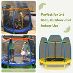7 FT ASTM Certified Kids Trampoline Recreational Bounce Jumper with Safety Enclosure Net