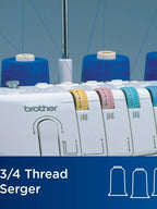 1034D Serger, Heavy-Duty Metal Frame Overlock Machine, 1,300 Stitches Per Minute, Removeable Trim Trap, 3 Included Accessory Feet