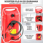 14 Gallon Portable Gas Fuel Tank with Pump, 2 Pack, Red