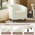 Renwick Faux Leather Barrel Accent Chair for Living Room, Set of 2, Black