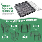 40" 16/8 Panel Pet Playpen with Door, Foldable Dog Exercise Pen, Metal Dog Puppy Cat Fence Barrier Kennel