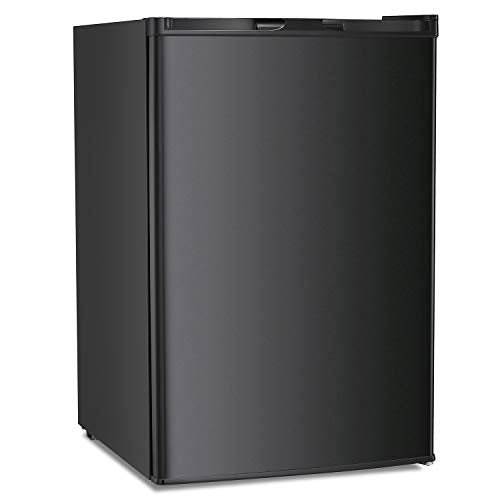 Antarctic Star Compact Chest Upright Freezer Single Door Reversible Stainless Steel Door, Compact Adjustable Removable Shelves for Home Office, 1.1 cu.Black