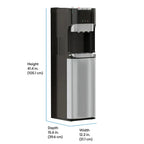Bottom Loading Water Cooler Dispenser for 5 Gallon Bottles - 3 Temperatures with Hot, Room & Cold Spouts, Child Safety Lock, LED Display with Empty Bottle Alert, Stainless Steel