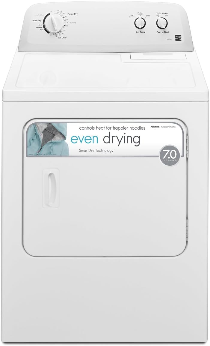 Kenmore 29" Front Load Electric Dryer with Wrinkle Guard and 7.0 Cubic Ft. Total Capacity, White