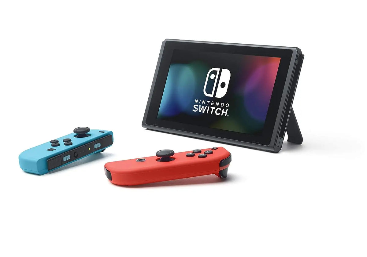 Nintendo Switch with Neon Blue and Neon Red Joy‑Con