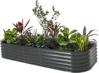 Garden Raised Garden Bed Kit, 11" Tall 10 in 1 Modular Raised Garden Beds Kit, Metal Planter Box for Vegetables, Flowers, Herbs, Morden Gray