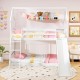 Twin Over Twin House Bunk Bed with Slide and Ladder