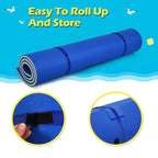 18 x 6 FT Floating Water Pad, 3-Layer XPE Foam Water Mat with Rolling Pillow, Floating Island for River Lake Ocean