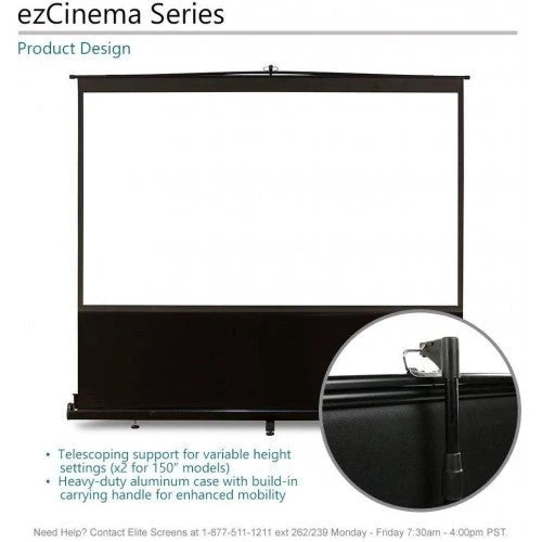 Elite Screens ezCinema Series, 60-INCH 4:3, Manual Pull Up Projector Screen, Movie Home Theater 8K / 4K Ultra HD 3D Ready, 2-YEAR WARRANTY, F60NWV
