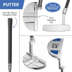 PGA Tour Right-Handed 10 Piece Kids Golf Club Stand Bag Set; Player Height 4'8 - 5'2", Ages 8-12