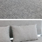 Convertible Sofa Bed with Pillows, Side Pockects and Storage Compartment, Carbon Steel and Linen Cotton